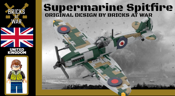 Submarine SPITFIRE -  WWII British Fighter Aircraft with WWII British Pilot Minifigure