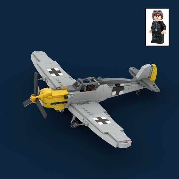 Messerschmitt Bf 109 WWII German Fighter Aircraft with US WWII